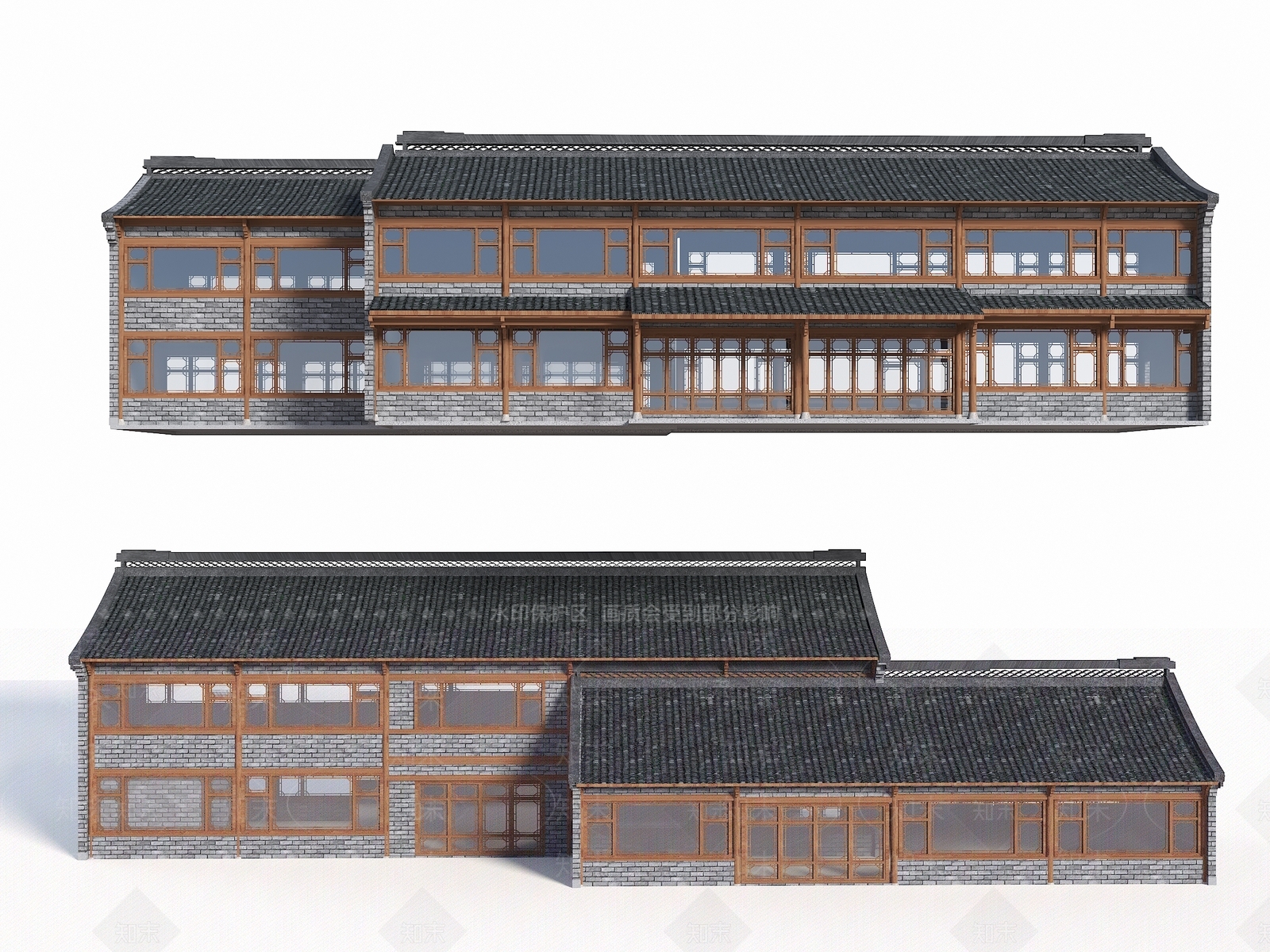 中式古建筑SU模型下载【ID:1204607427】