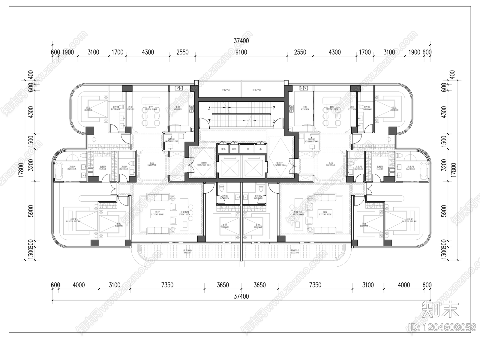 高层住宅施工图下载【ID:1204608058】