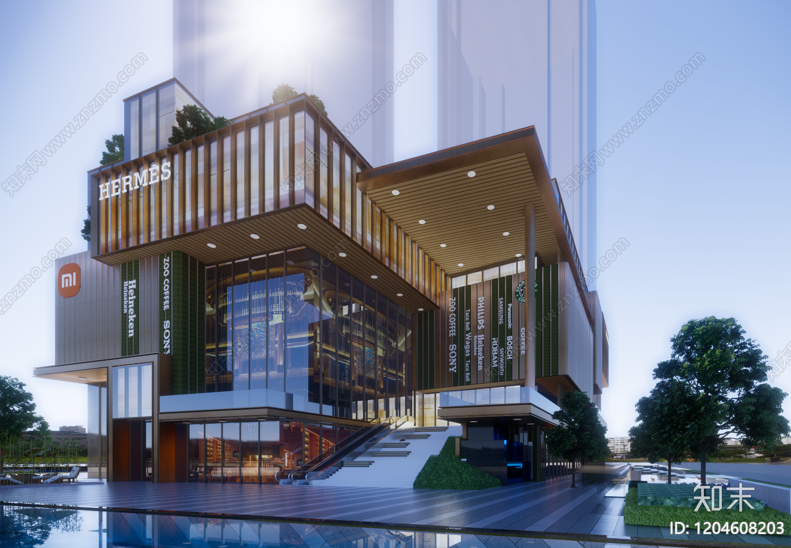 现代轻奢商业综合体建筑下载【ID:1204608203】