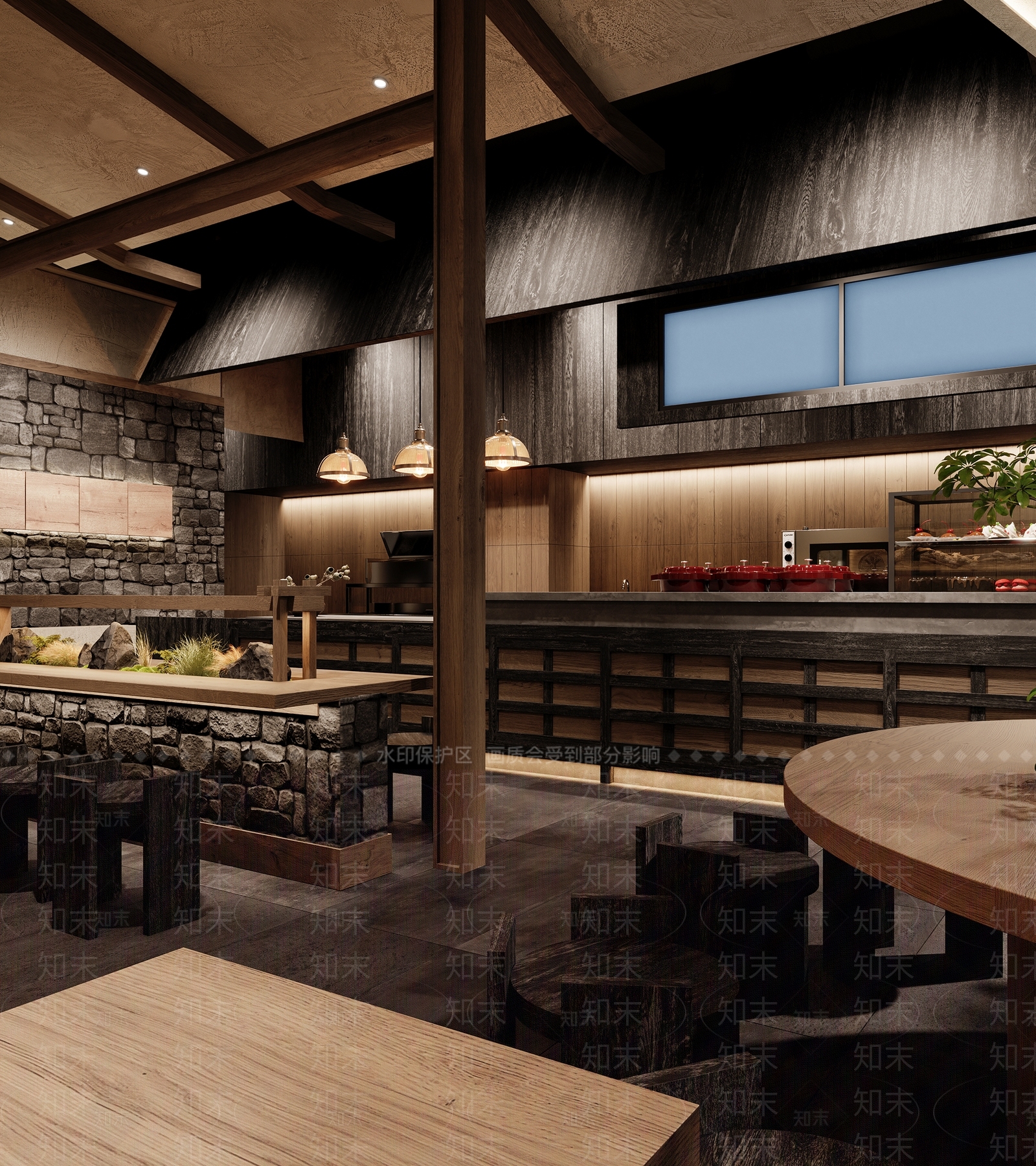 复古侘寂茶餐厅3D模型下载【ID:1204608727】