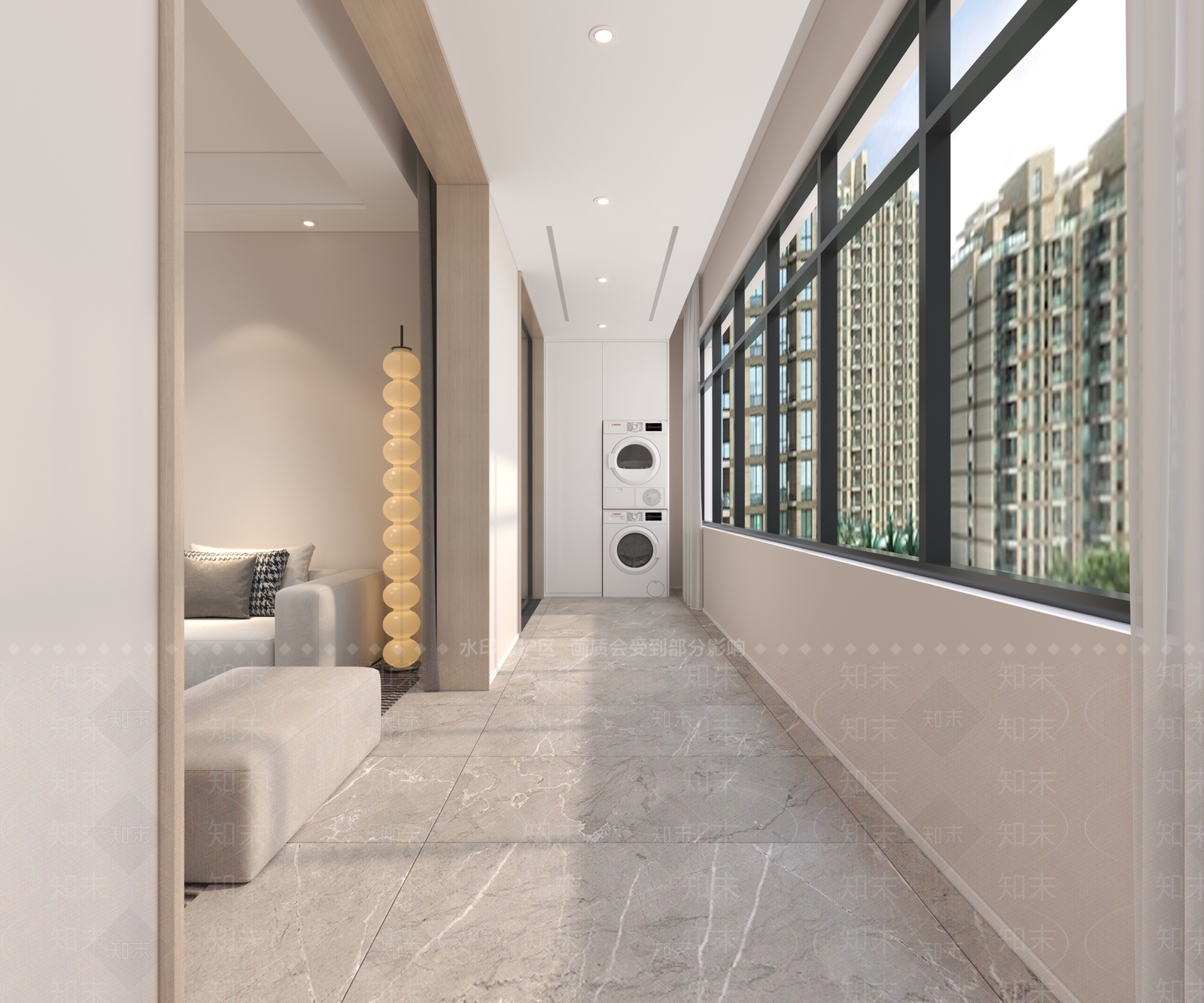 现代轻奢阳台3D模型下载【ID:1204609795】