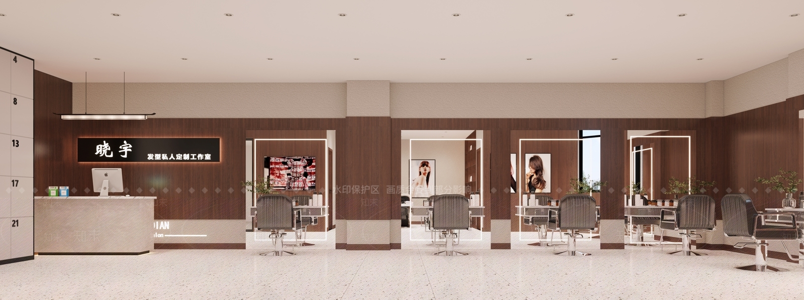 现代美发店3D模型下载【ID:1204609748】