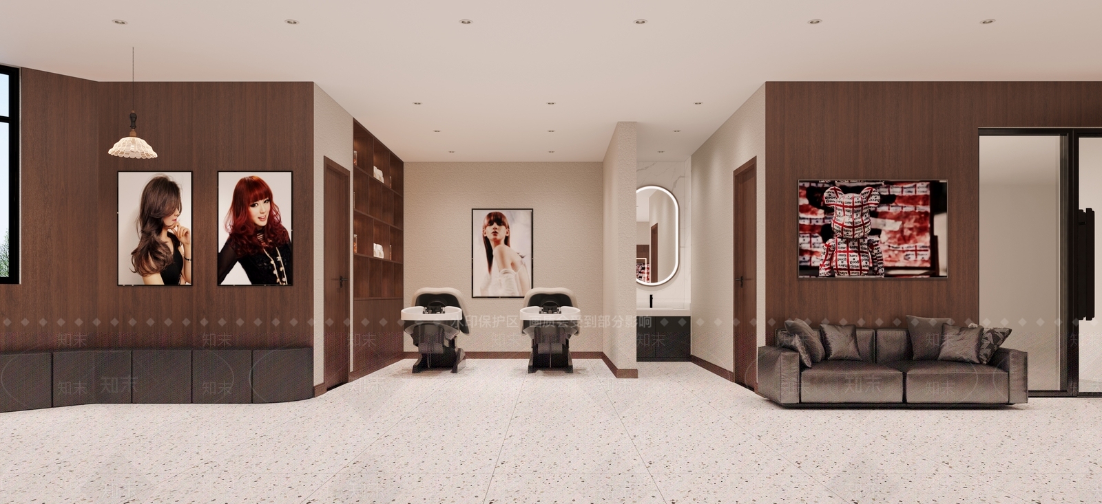 现代美发店3D模型下载【ID:1204609748】