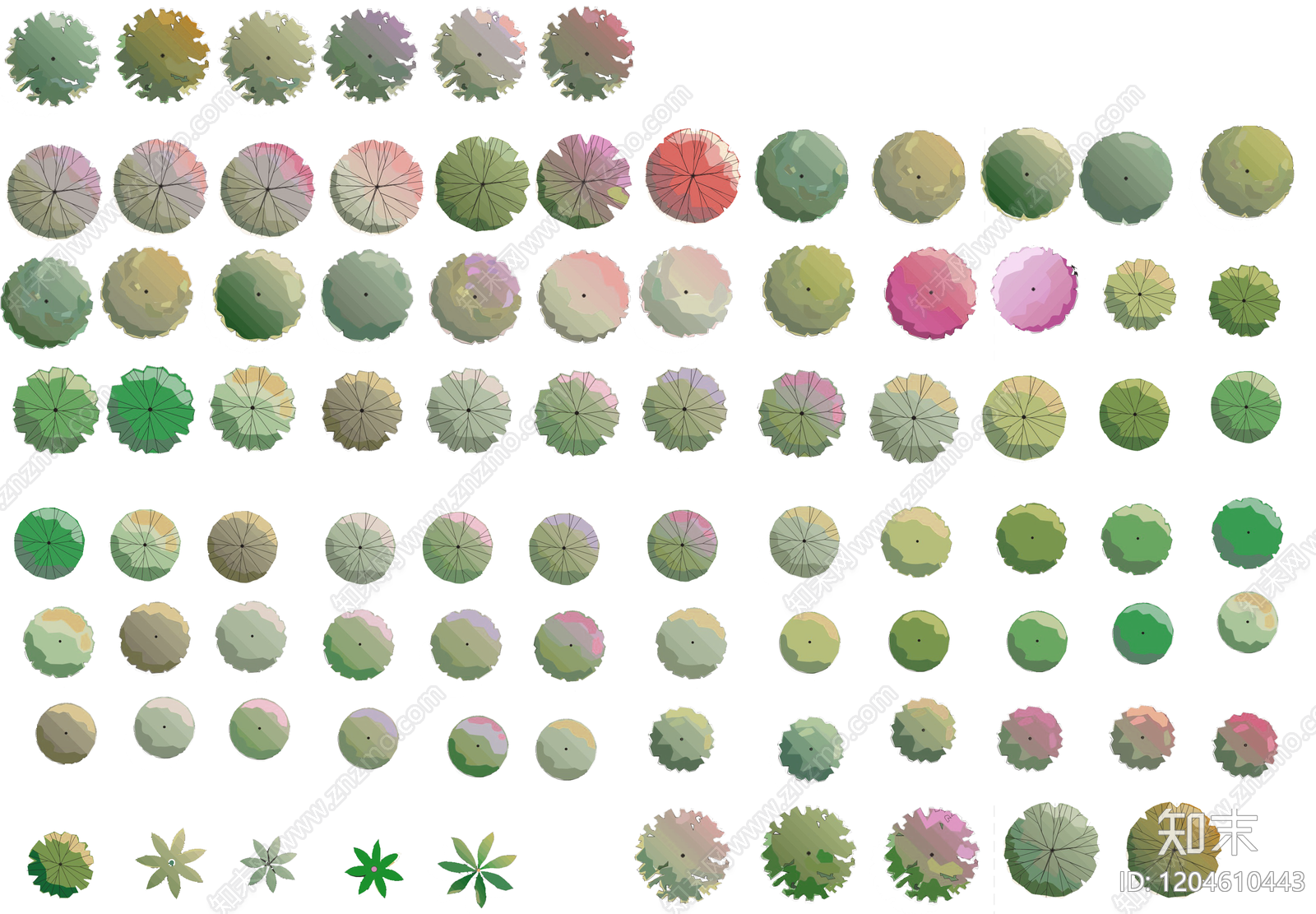 现代屋顶花园彩平图下载【ID:1204610443】