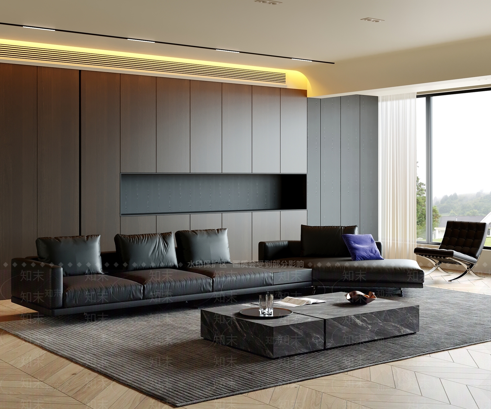 现代意式家居客厅3D模型下载【ID:1204613310】