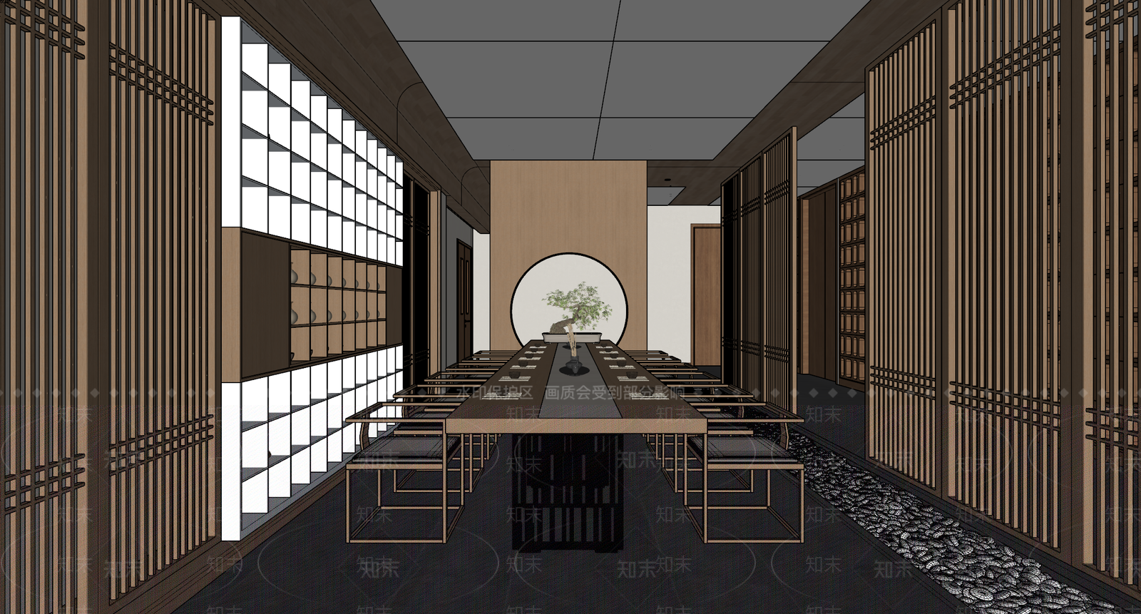 现代新中式其他公共空间SU模型下载【ID:1204616176】