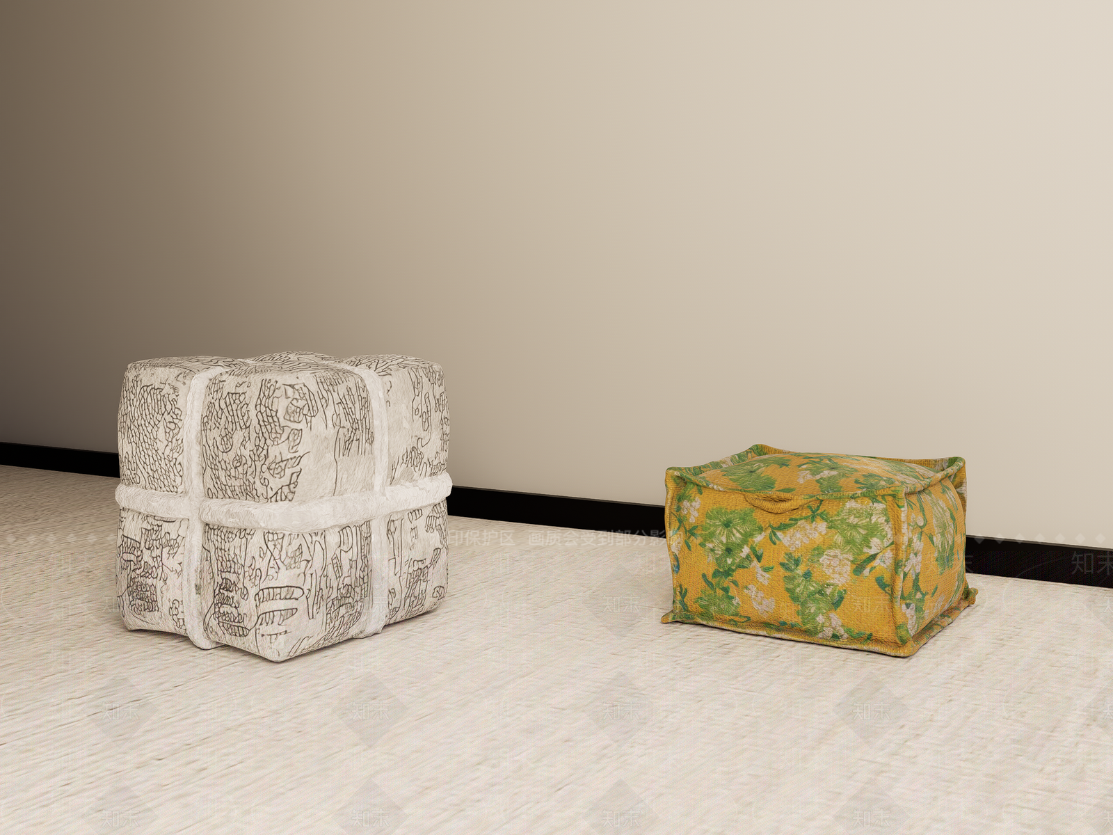 法式现代其他凳子3D模型下载【ID:1204616309】