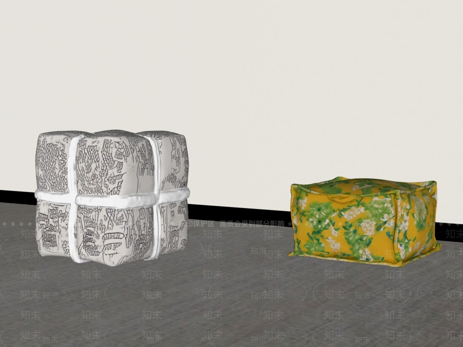 法式现代其他凳子3D模型下载【ID:1204616309】