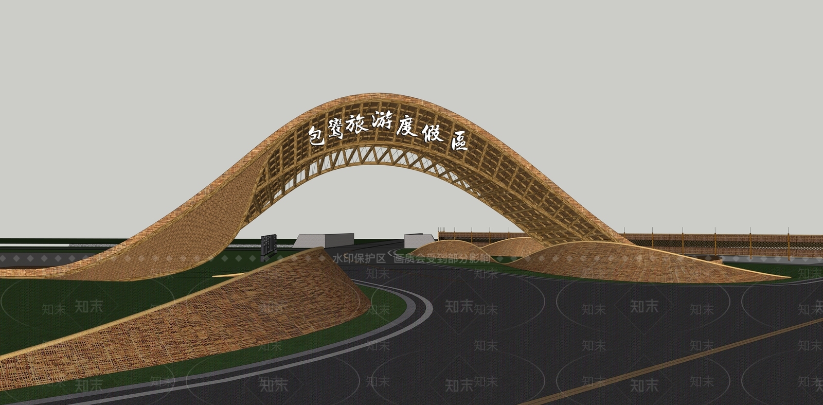 现代入口大门SU模型下载【ID:1204617657】