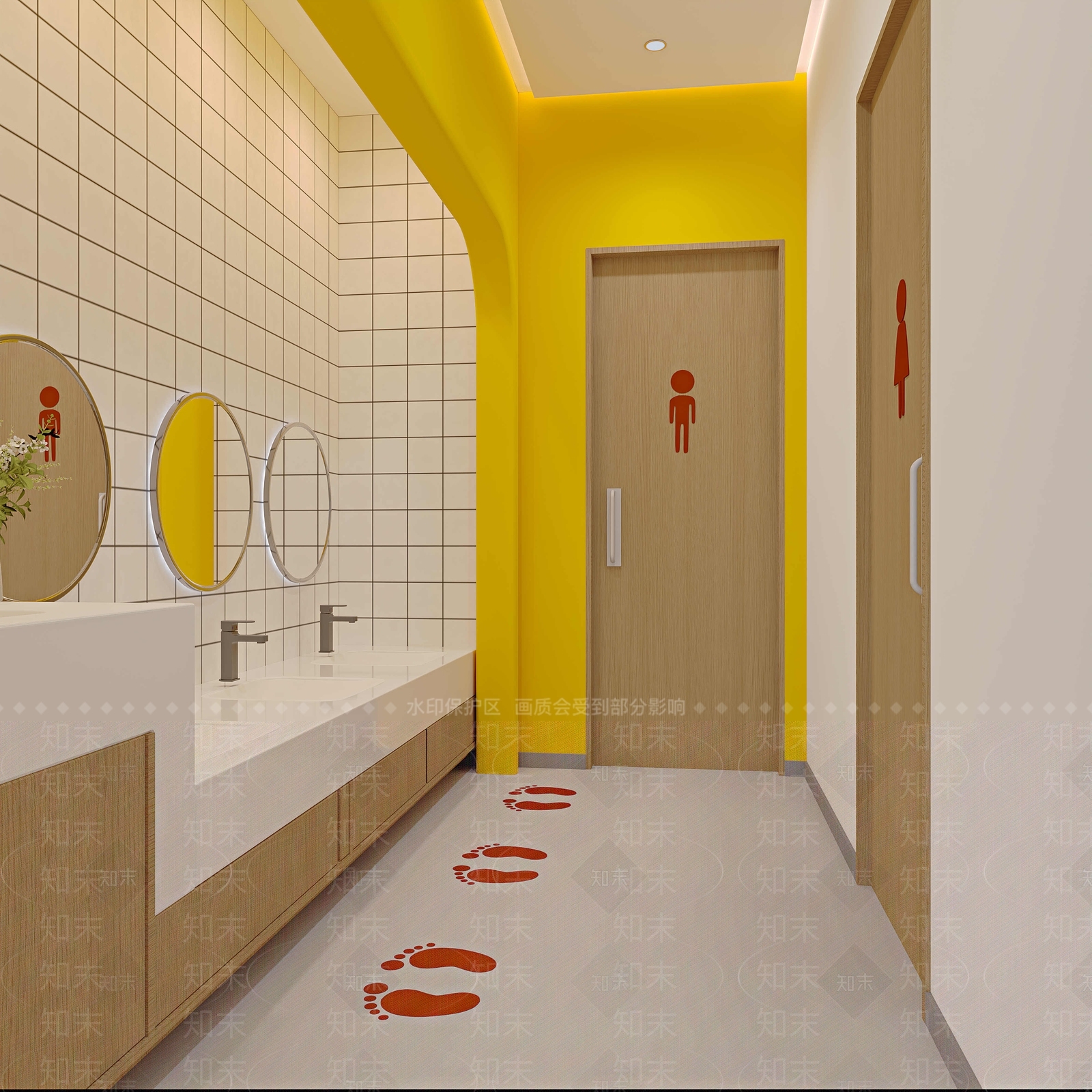 现代奶油其他公共空间3D模型下载【ID:1204618767】
