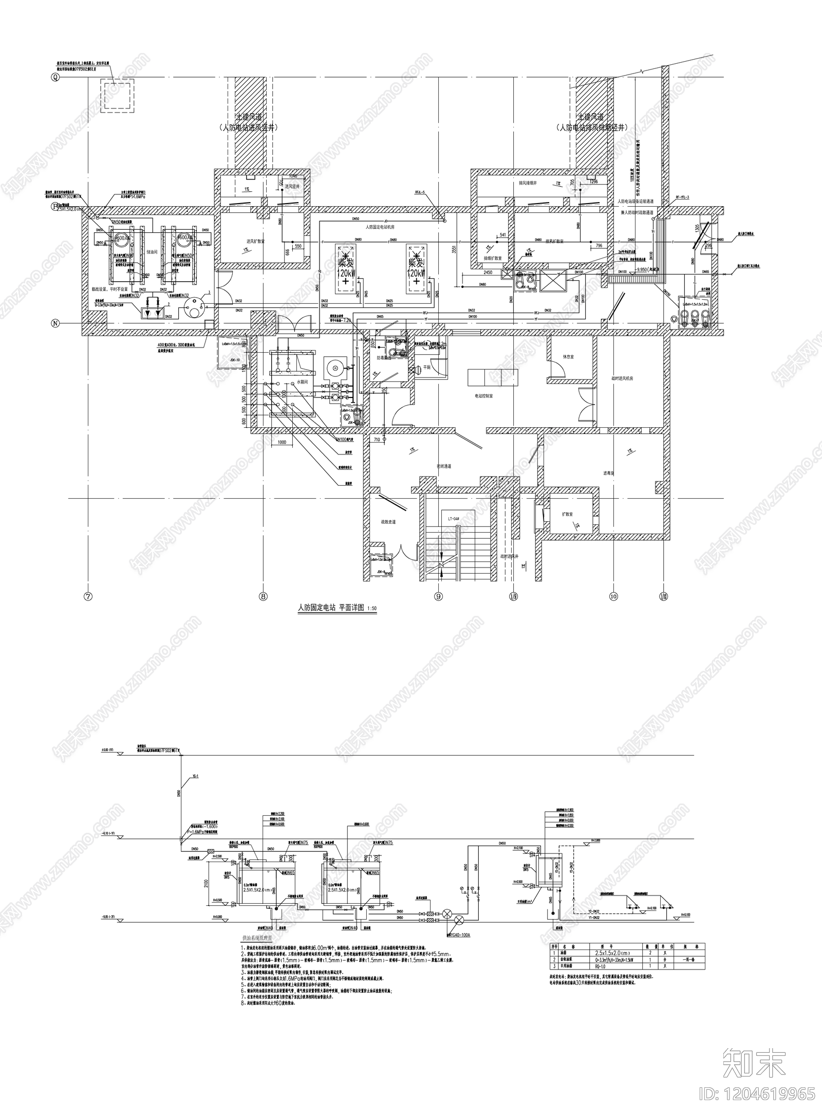 消防给水系统cad施工图下载【ID:1204619965】