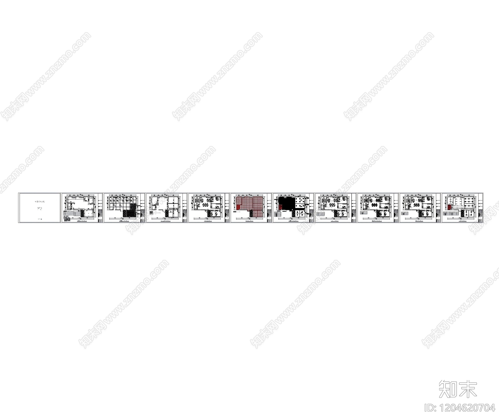 现代整体办公空间cad施工图下载【ID:1204620704】