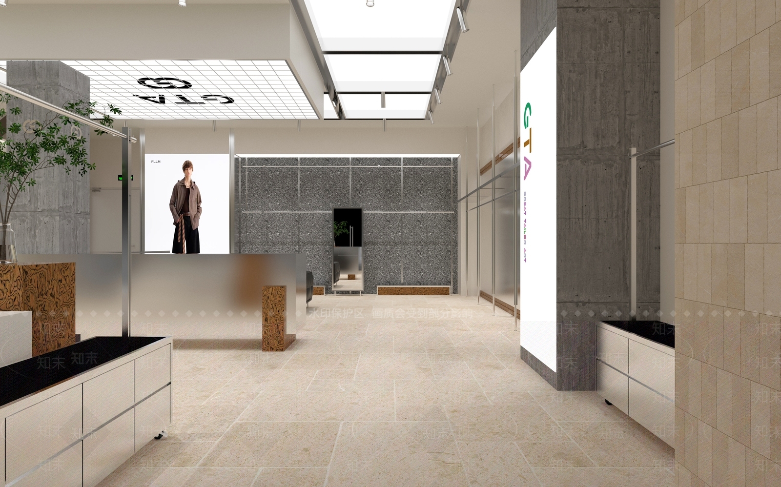现代工业服装店3D模型下载【ID:1204620966】
