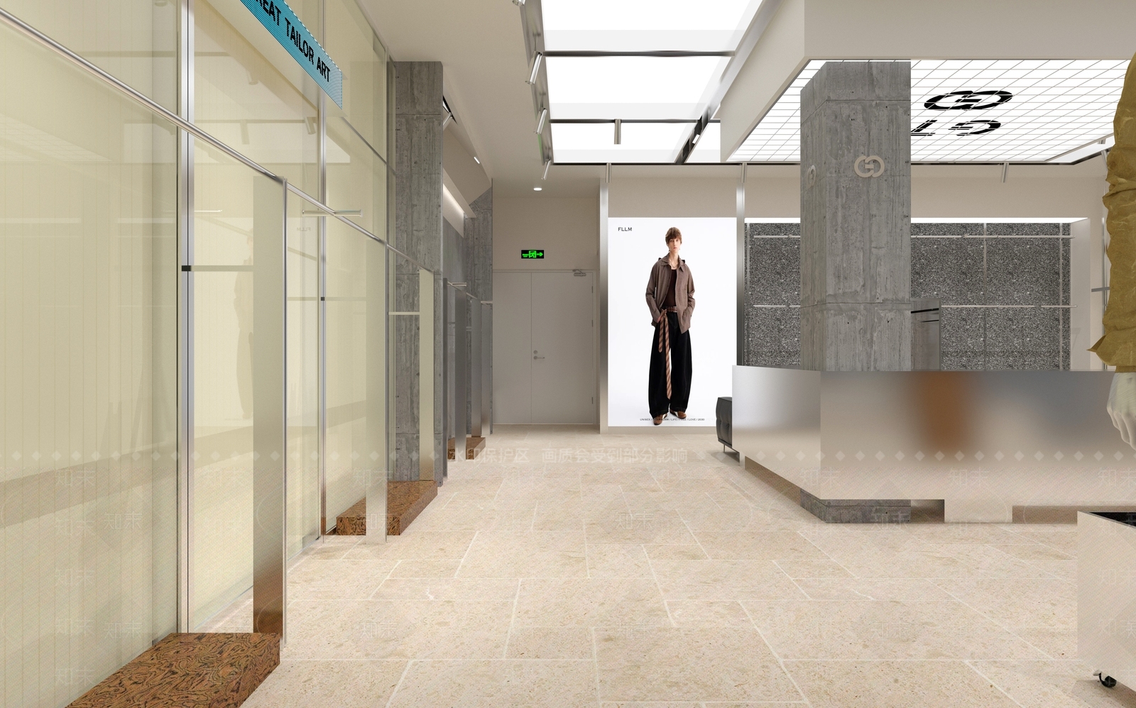 现代工业服装店3D模型下载【ID:1204620966】