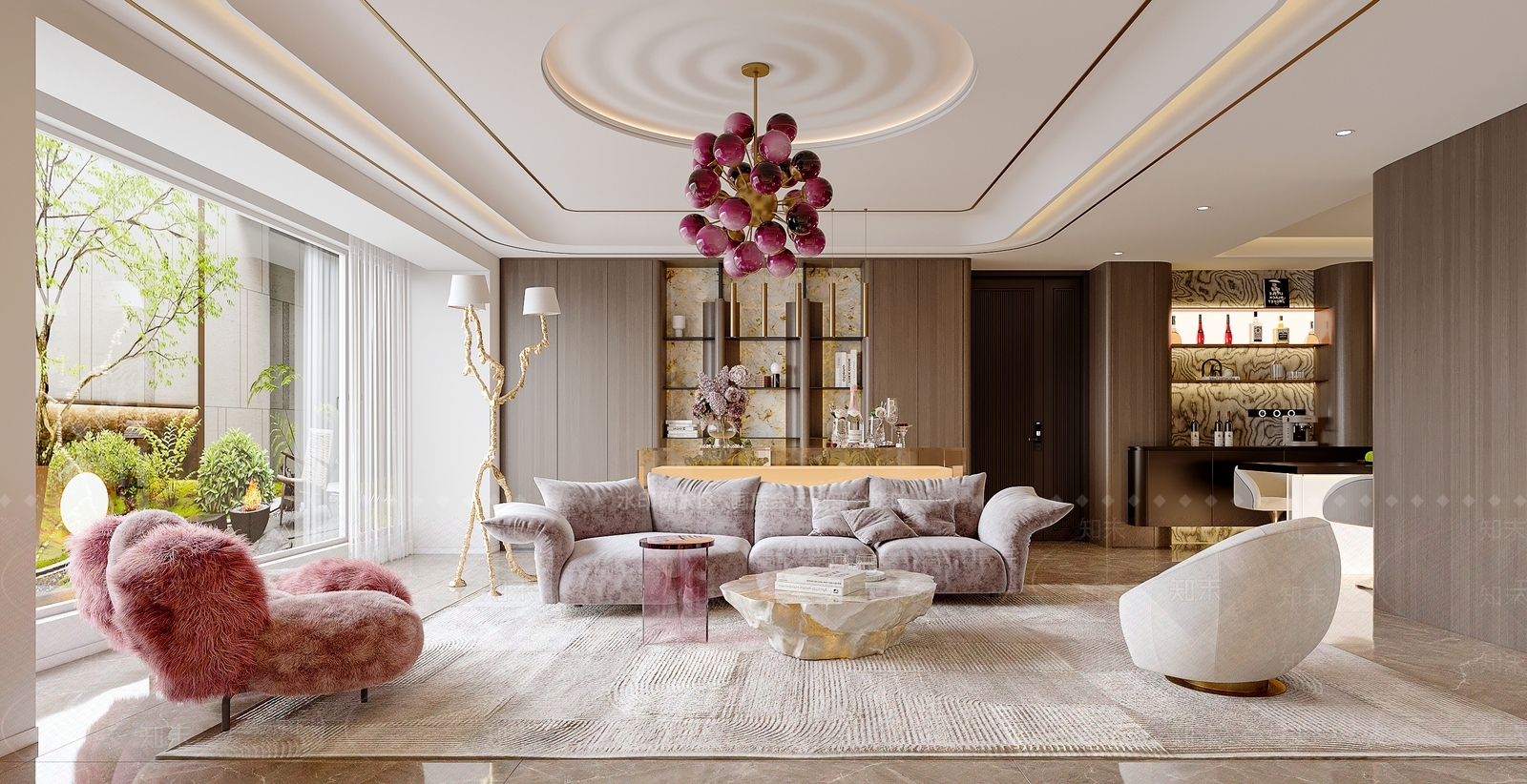 现代家居客厅3D模型下载【ID:1204621204】