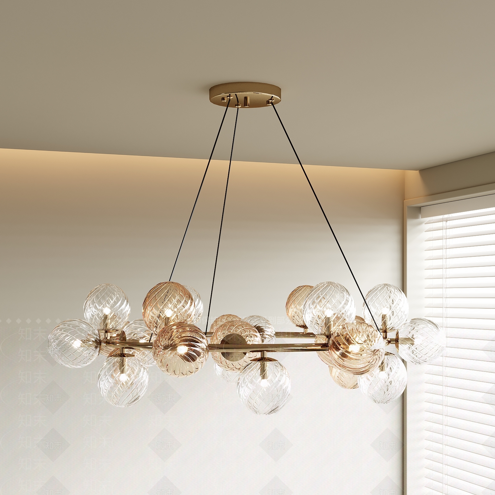 现代简约吊灯3D模型下载【ID:1204621327】