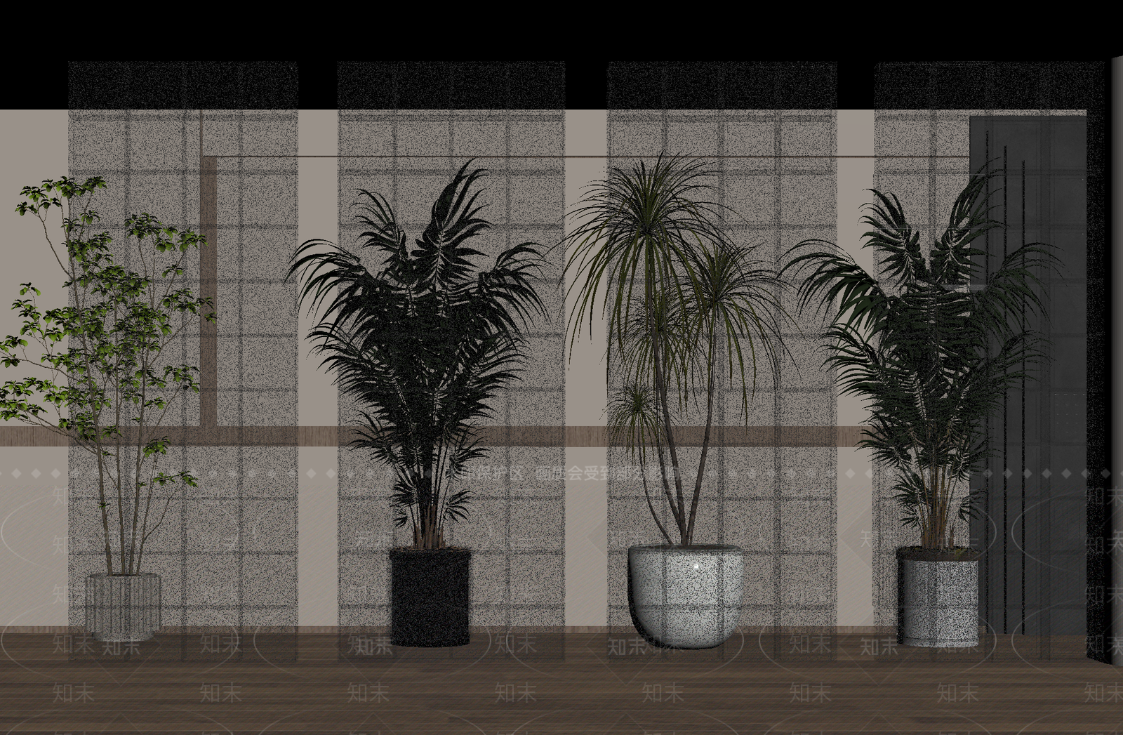 现代隔断SU模型下载【ID:1204624754】