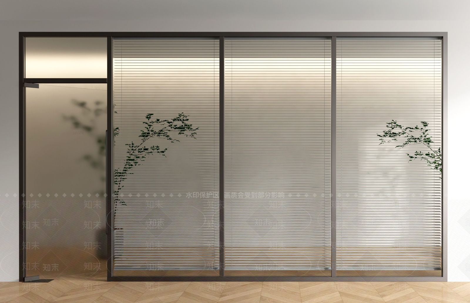 现代隔断SU模型下载【ID:1204626371】