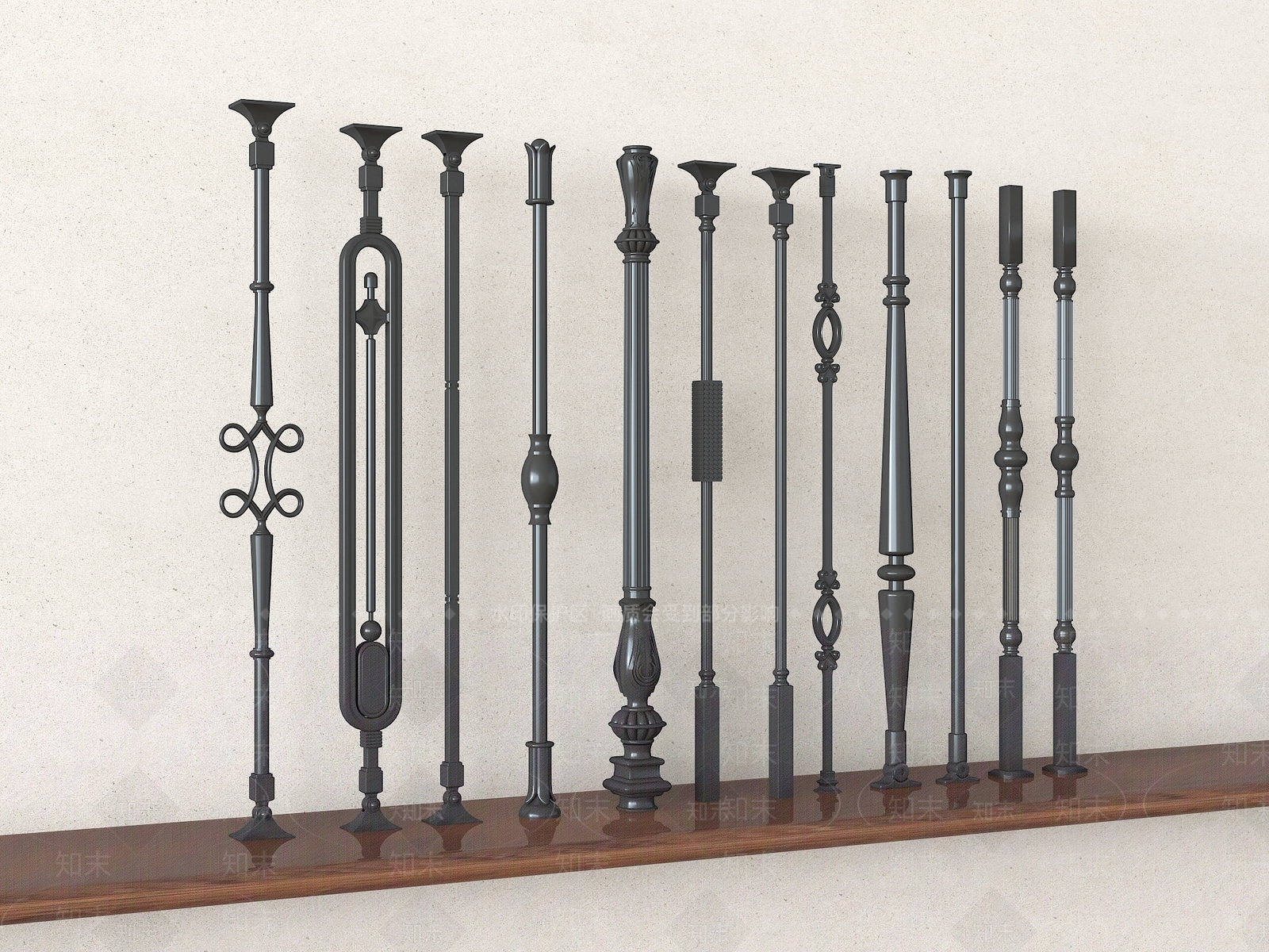 简欧栏杆扶手3D模型下载【ID:1204626554】