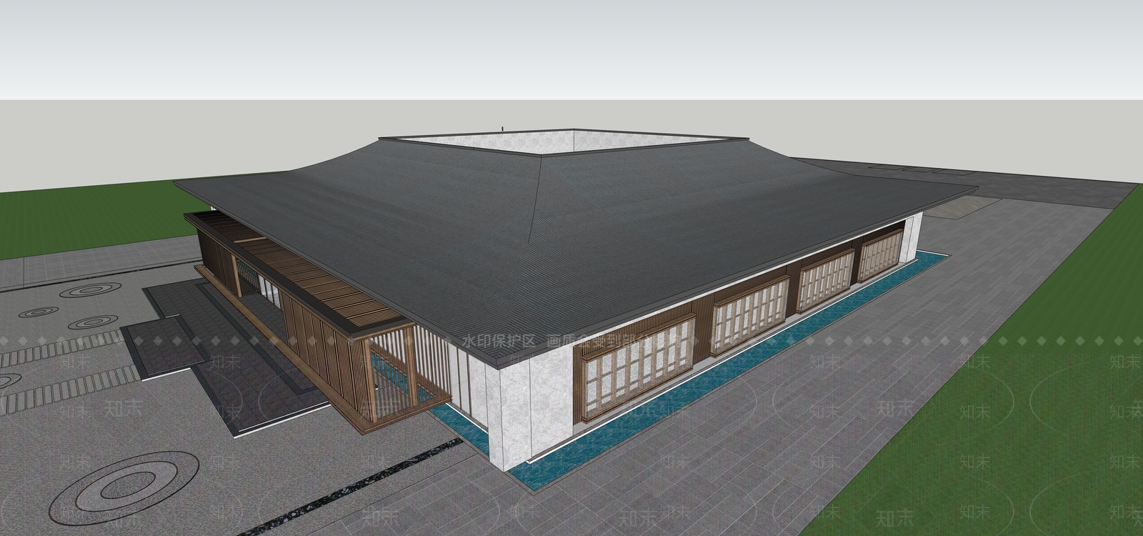 新中式中式其他公共建筑SU模型下载【ID:1204630216】