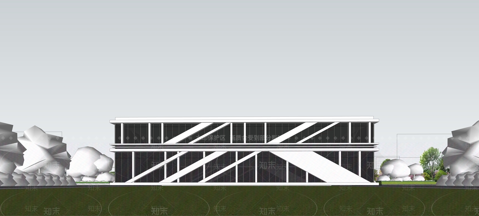 现代简约体育建筑SU模型下载【ID:1204629802】