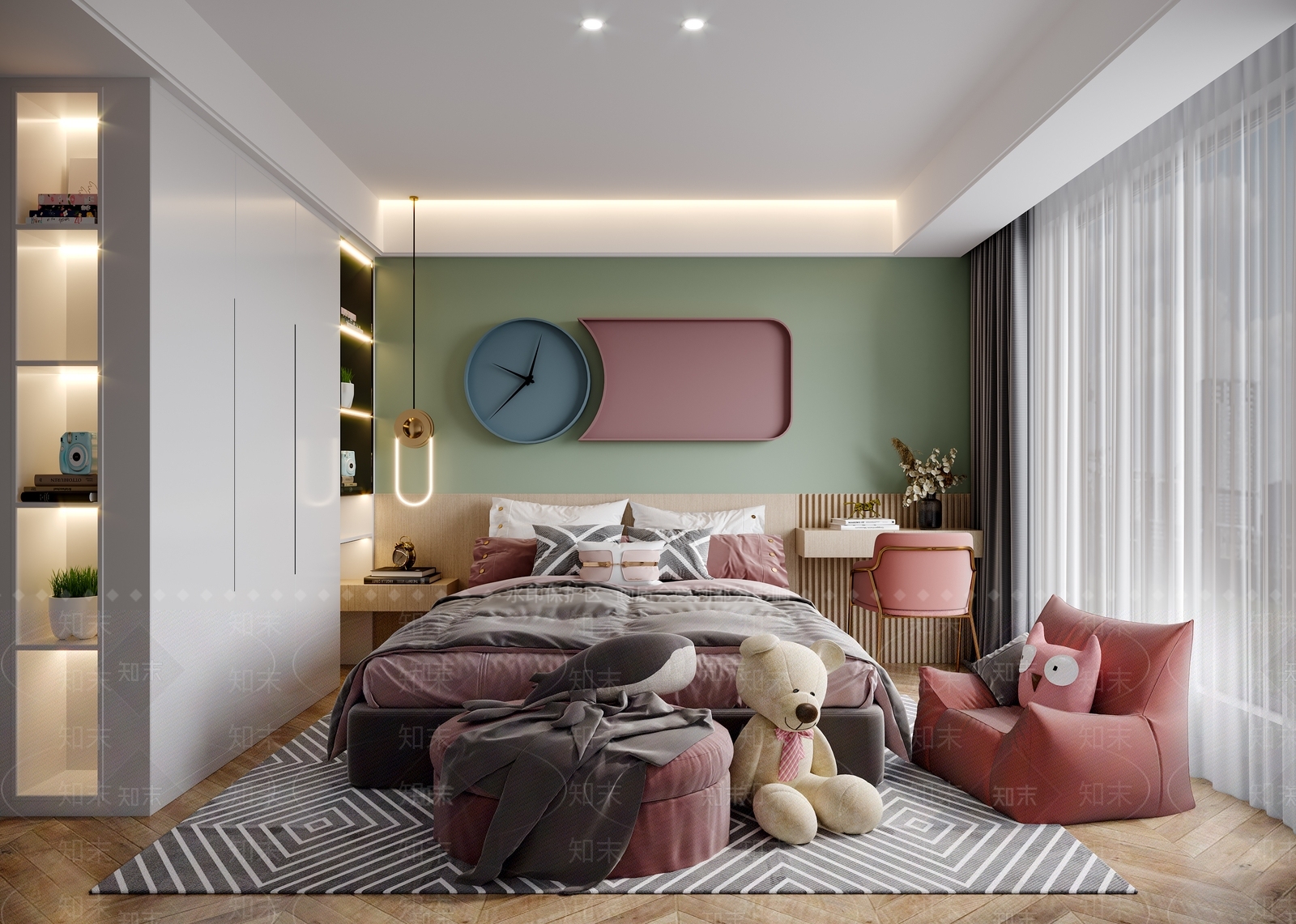 现代女孩房3D模型下载【ID:1204637376】