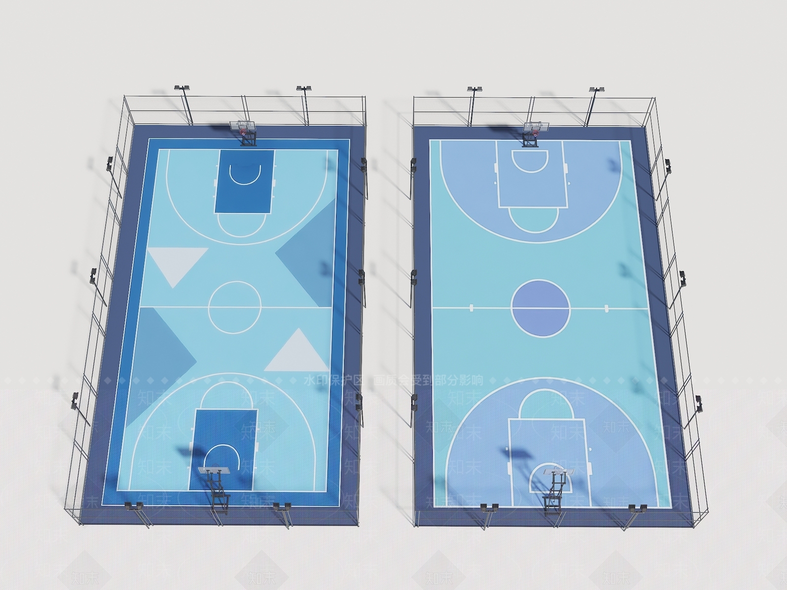 现代篮球场3D模型下载【ID:1204638129】