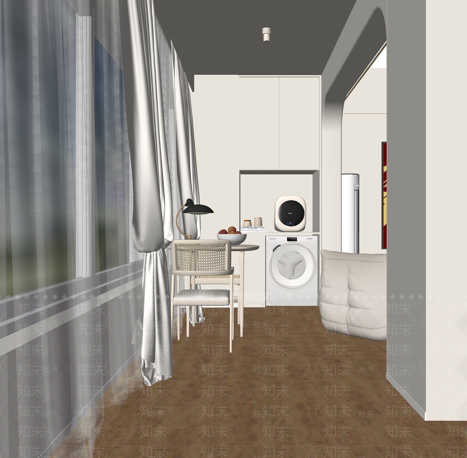 现代家居阳台SU模型下载【ID:1204639663】
