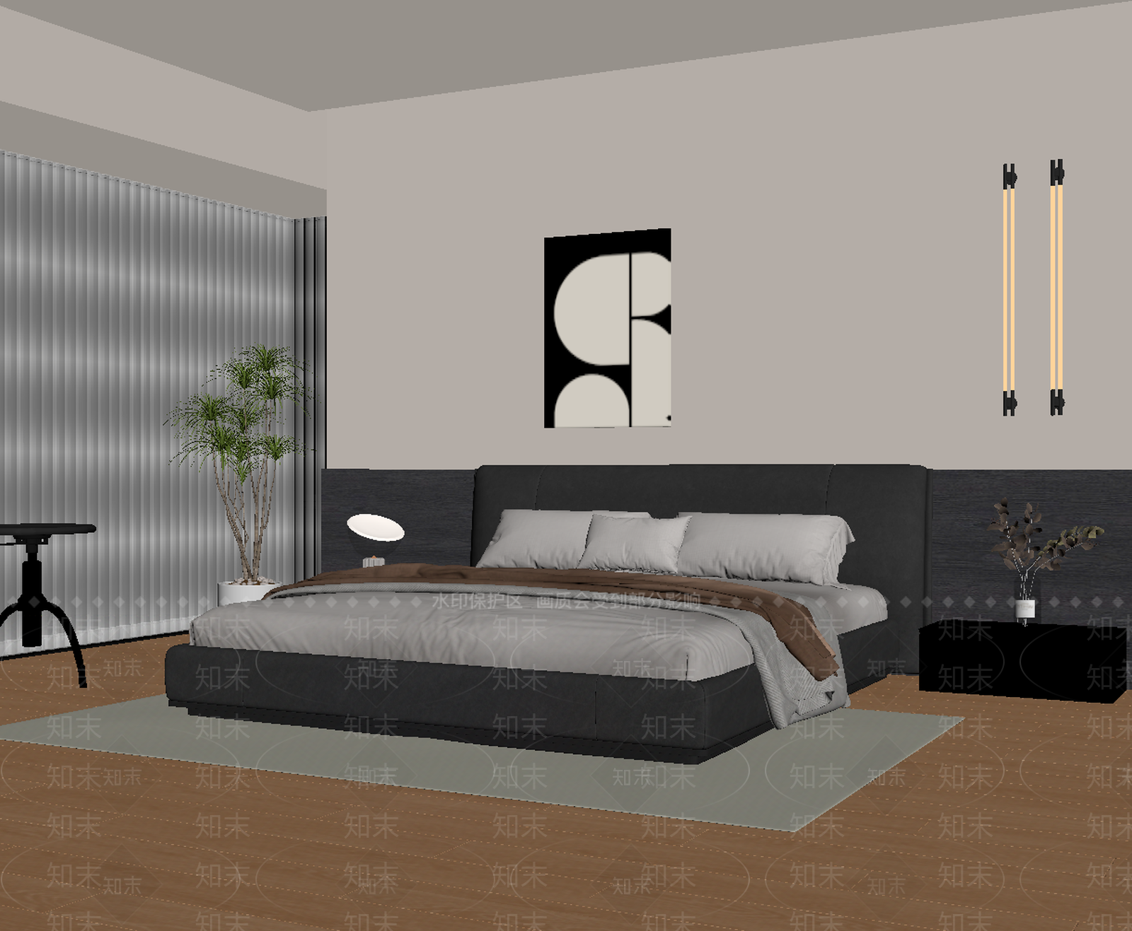 意式家居卧室SU模型下载【ID:1204640358】