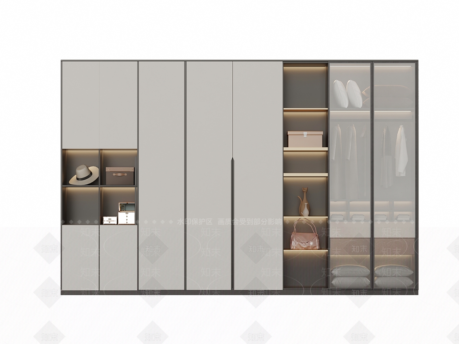 现代衣柜3D模型下载【ID:1204640471】