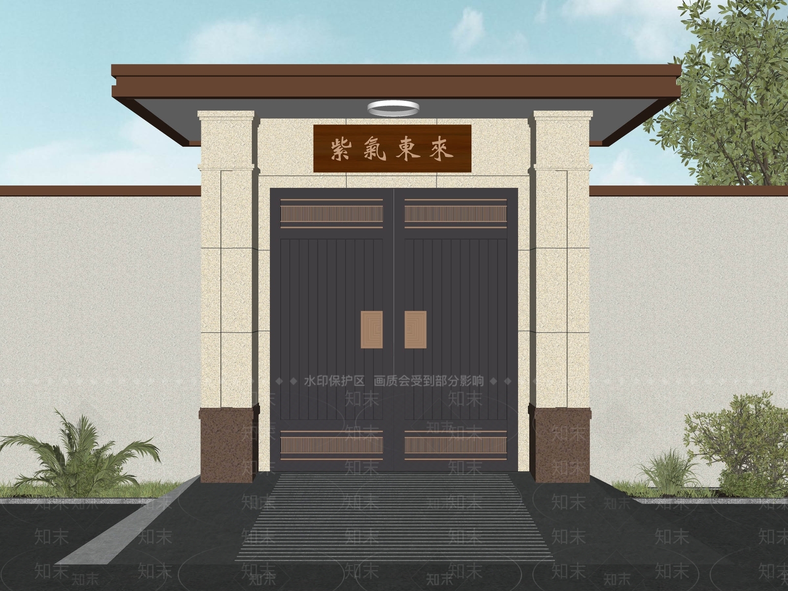 现代新中式双开门SU模型下载【ID:1204641549】