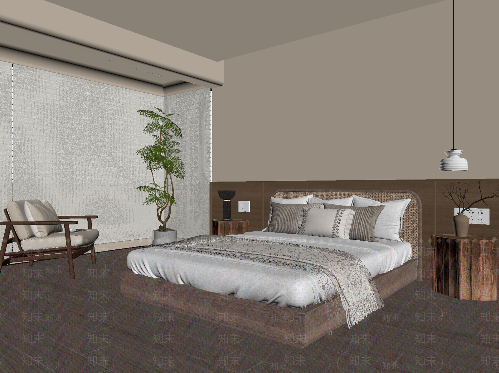 侘寂家居卧室SU模型下载【ID:1204641621】