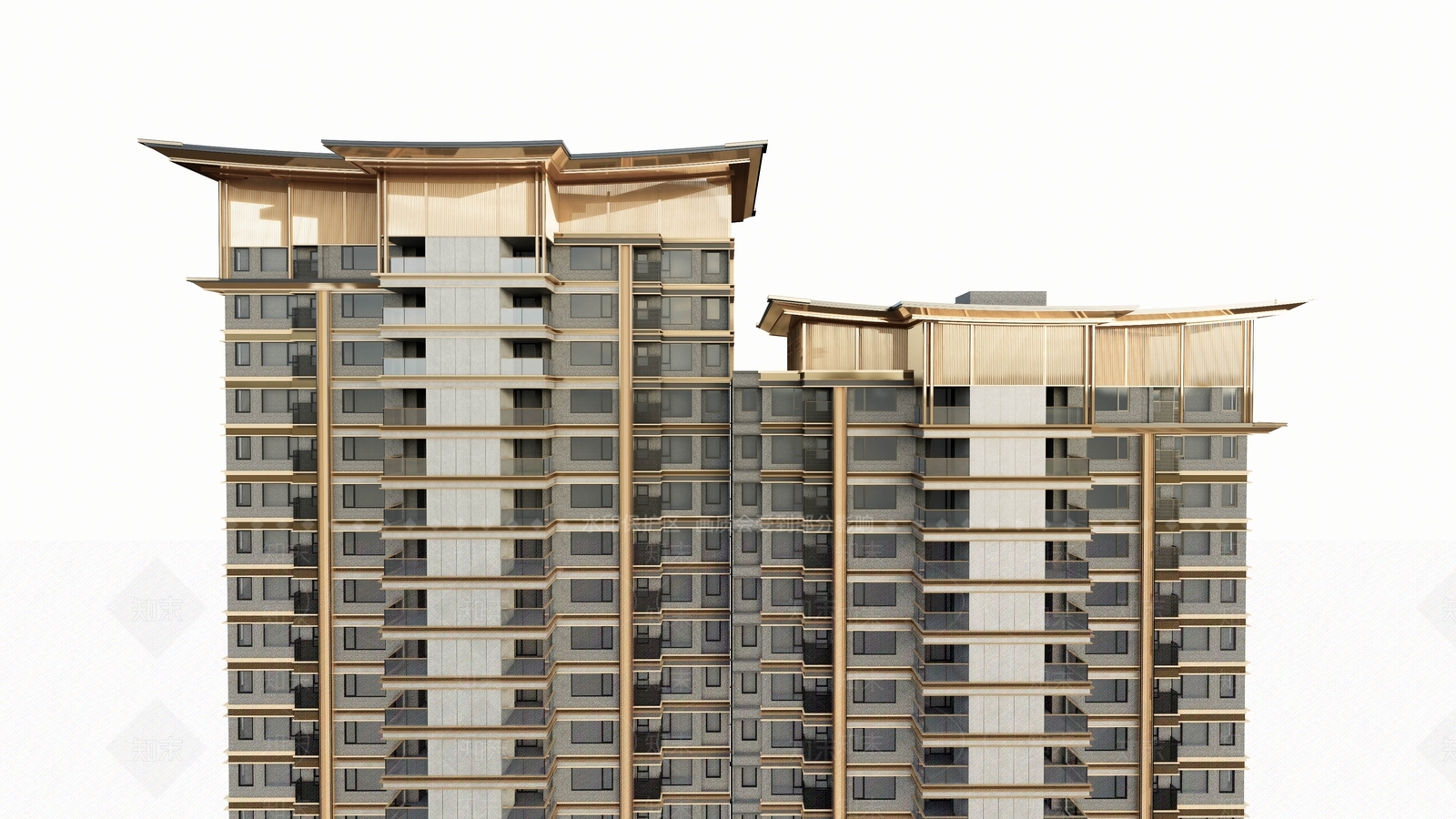 新中式轻奢高层住宅SU模型下载【ID:1204642442】