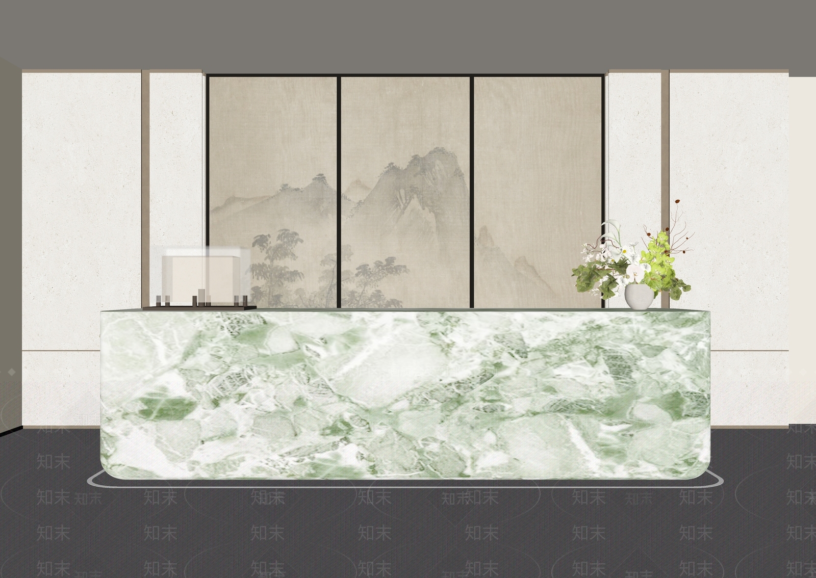 现代前台SU模型下载【ID:1204644710】