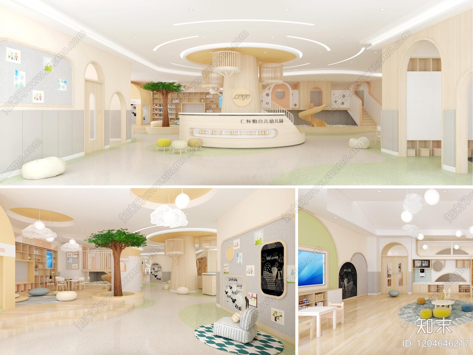 现代幼儿园cad施工图下载【ID:1204646217】