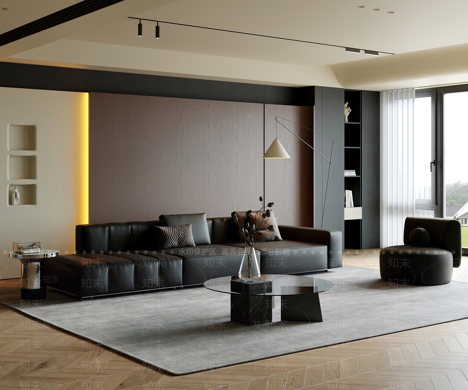 现代意式家居客厅3D模型下载【ID:1204648014】