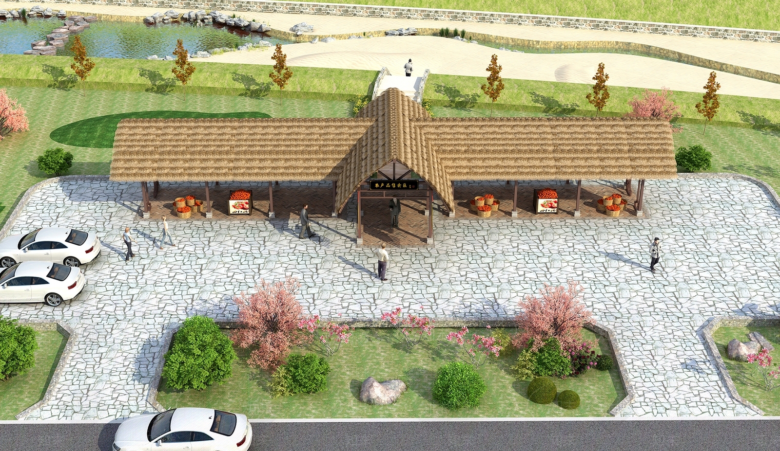 现代原木文旅项目景观3D模型下载【ID:1204649702】