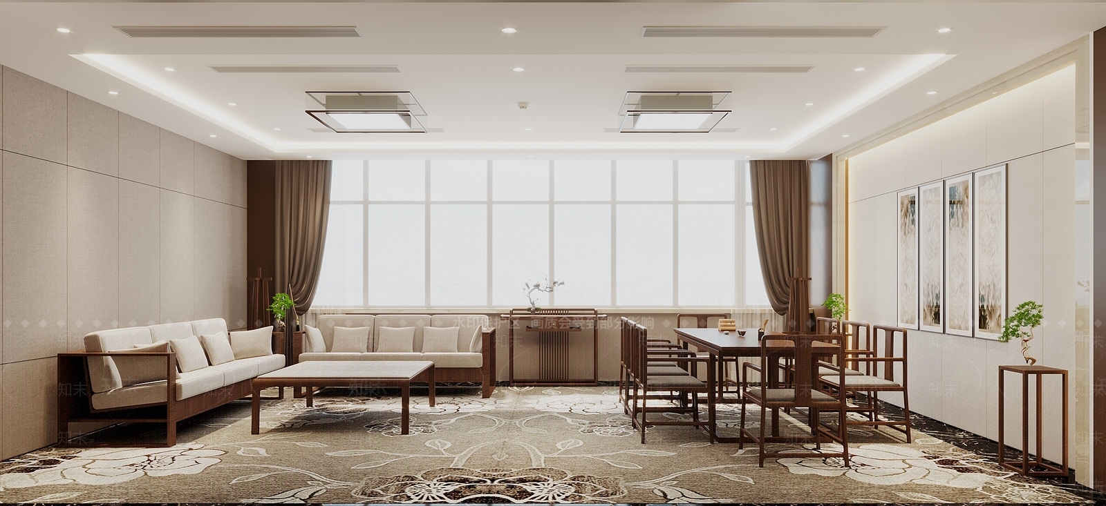 中式茶水间3D模型下载【ID:1204651604】