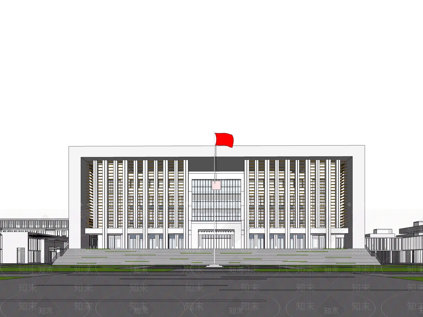 现代学校建筑SU模型下载【ID:1204651509】