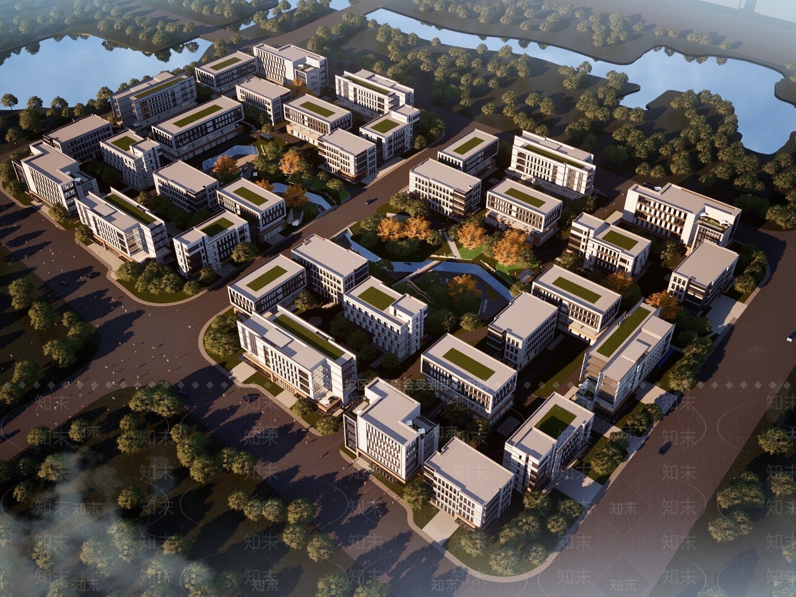 现代产业园办公楼SU模型下载【ID:1204652042】
