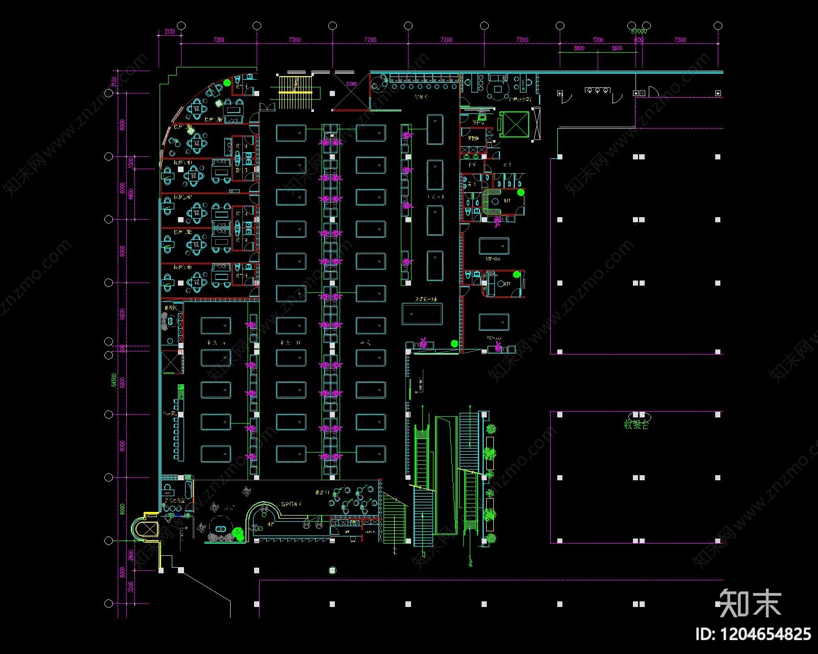 现代台球厅cad施工图下载【ID:1204654825】