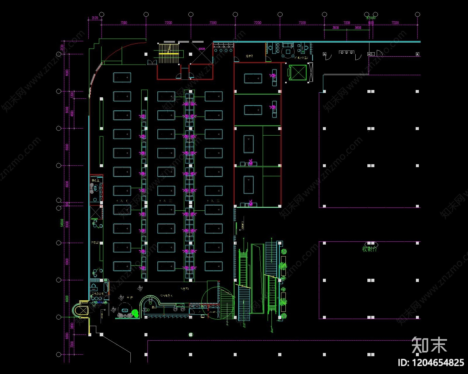 现代台球厅施工图下载【ID:1204654825】