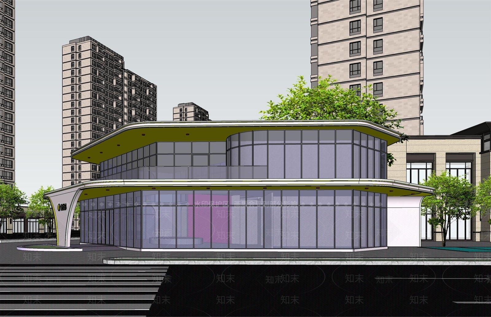 现代小公建SU模型下载【ID:1204656057】