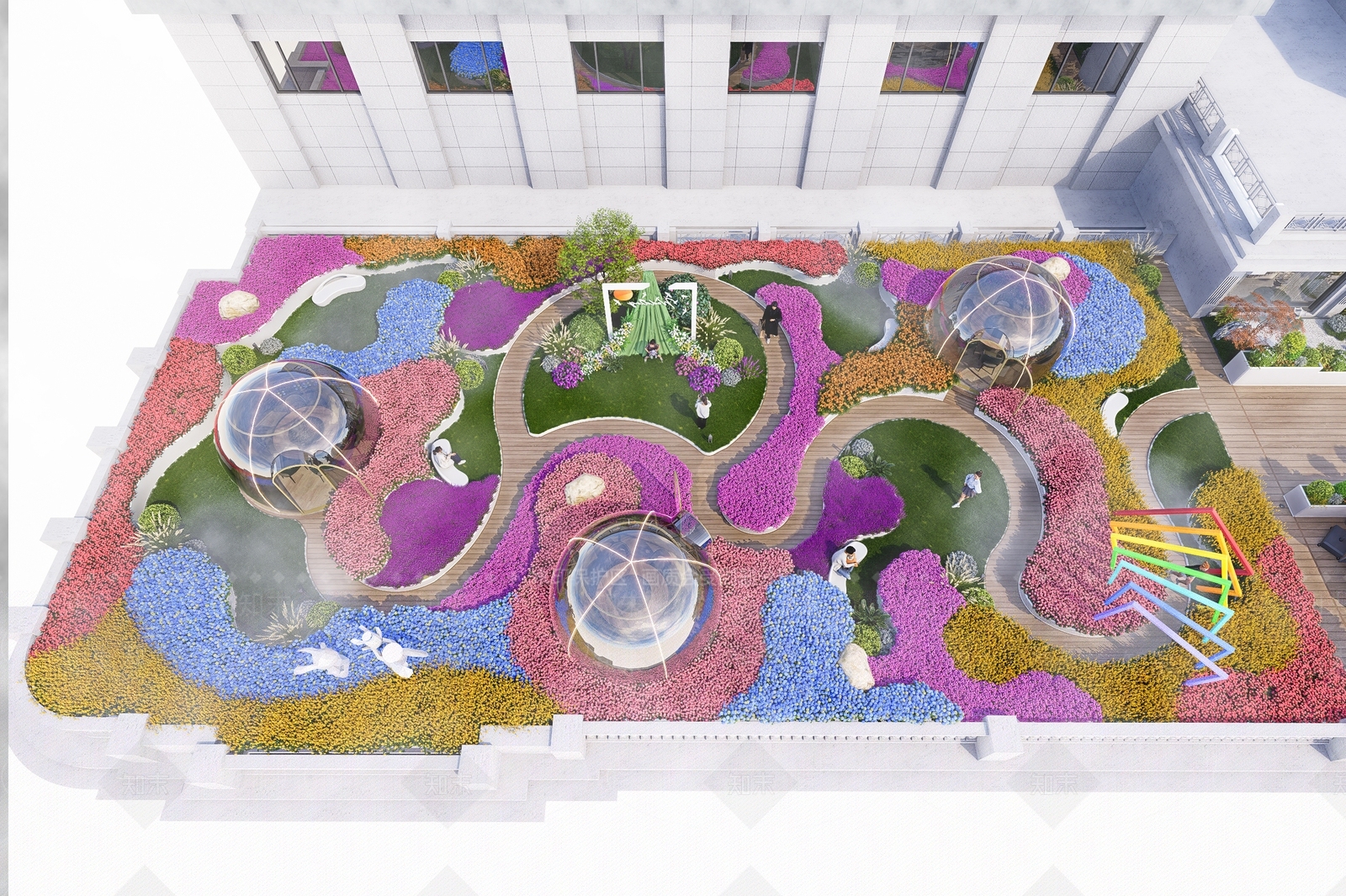 现代屋顶花园SU模型下载【ID:1204657246】