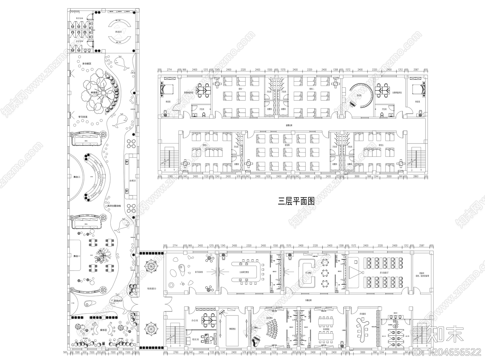 现代培训中心cad施工图下载【ID:1204656522】