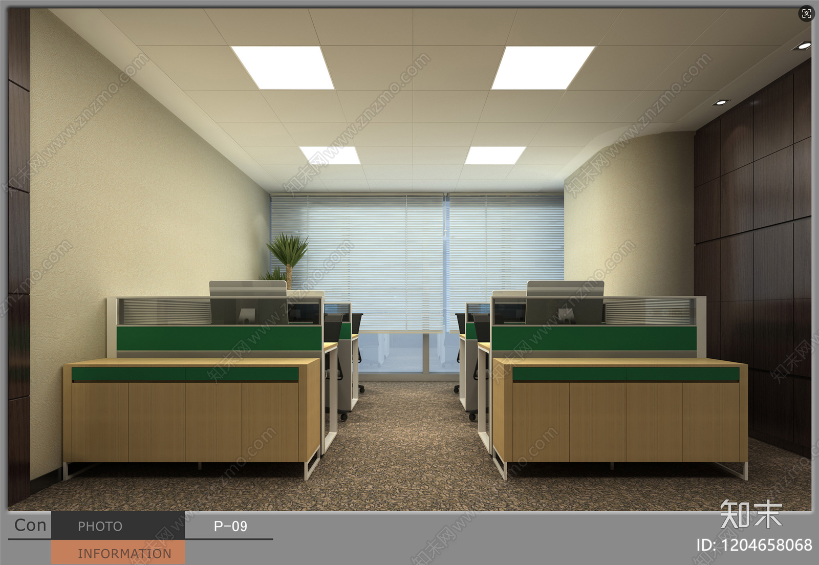 轻奢新中式整体办公空间cad施工图下载【ID:1204658068】