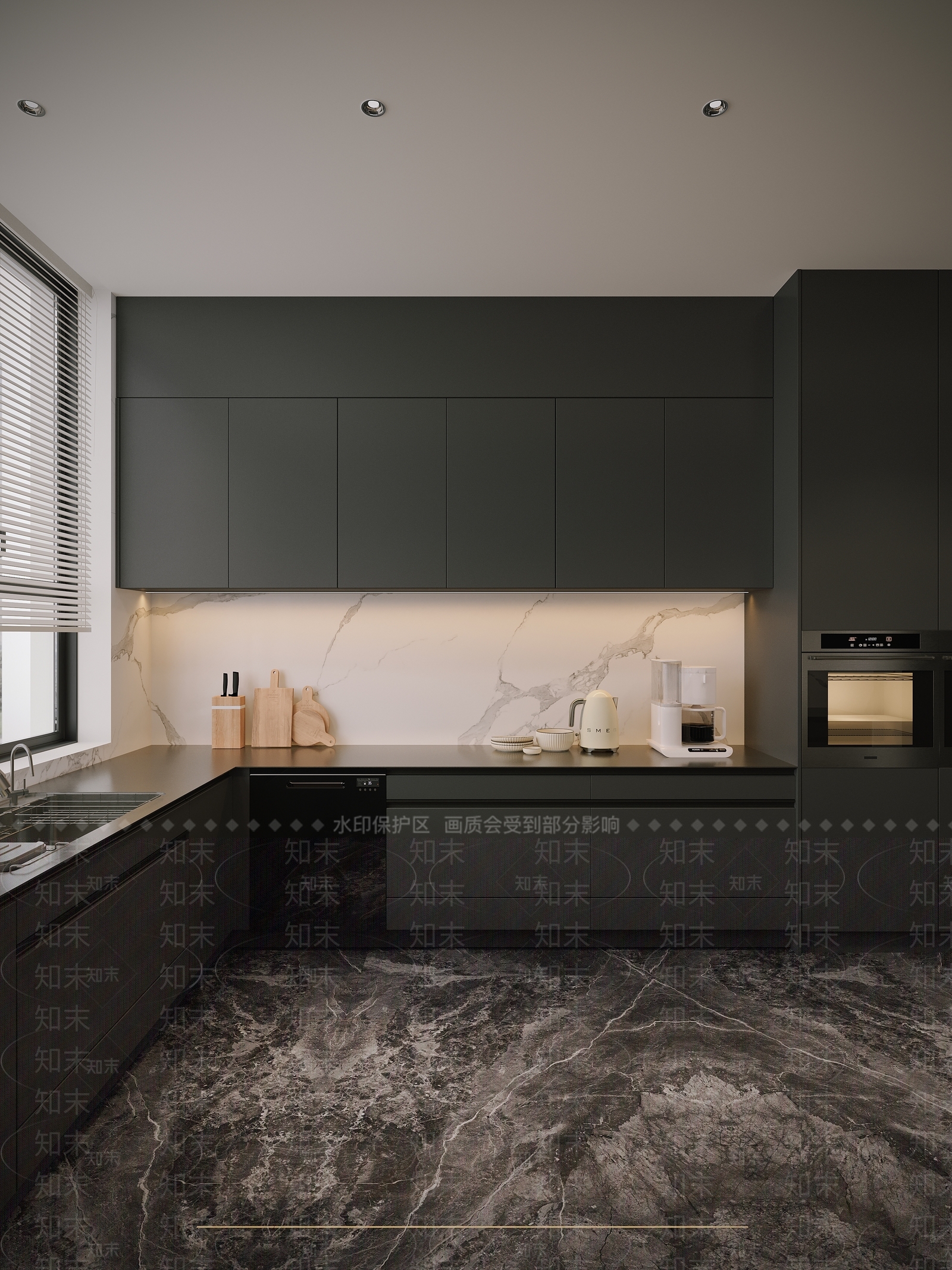 现代意式开放式厨房3D模型下载【ID:1204658971】