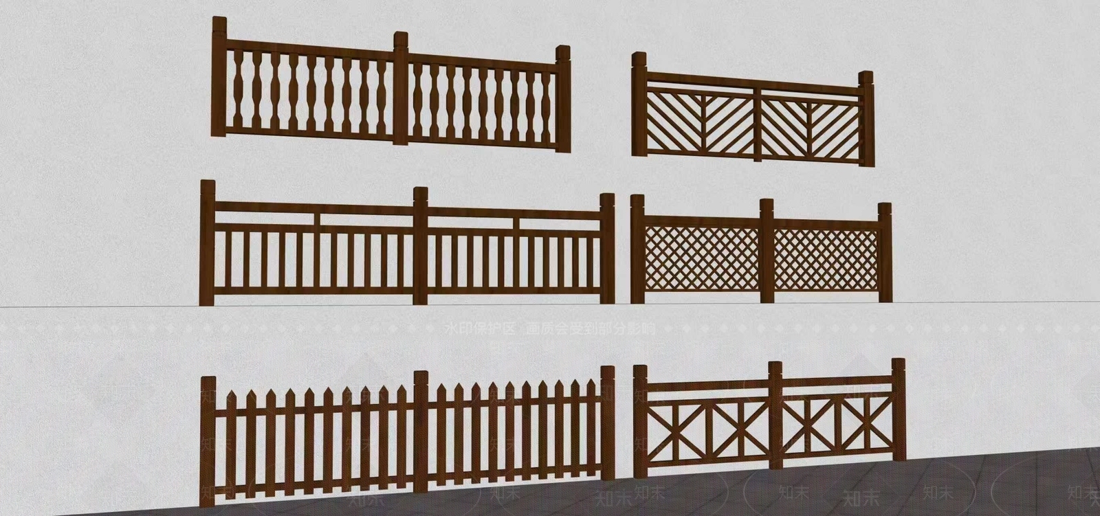 中式现代栅栏SU模型下载【ID:1204661877】