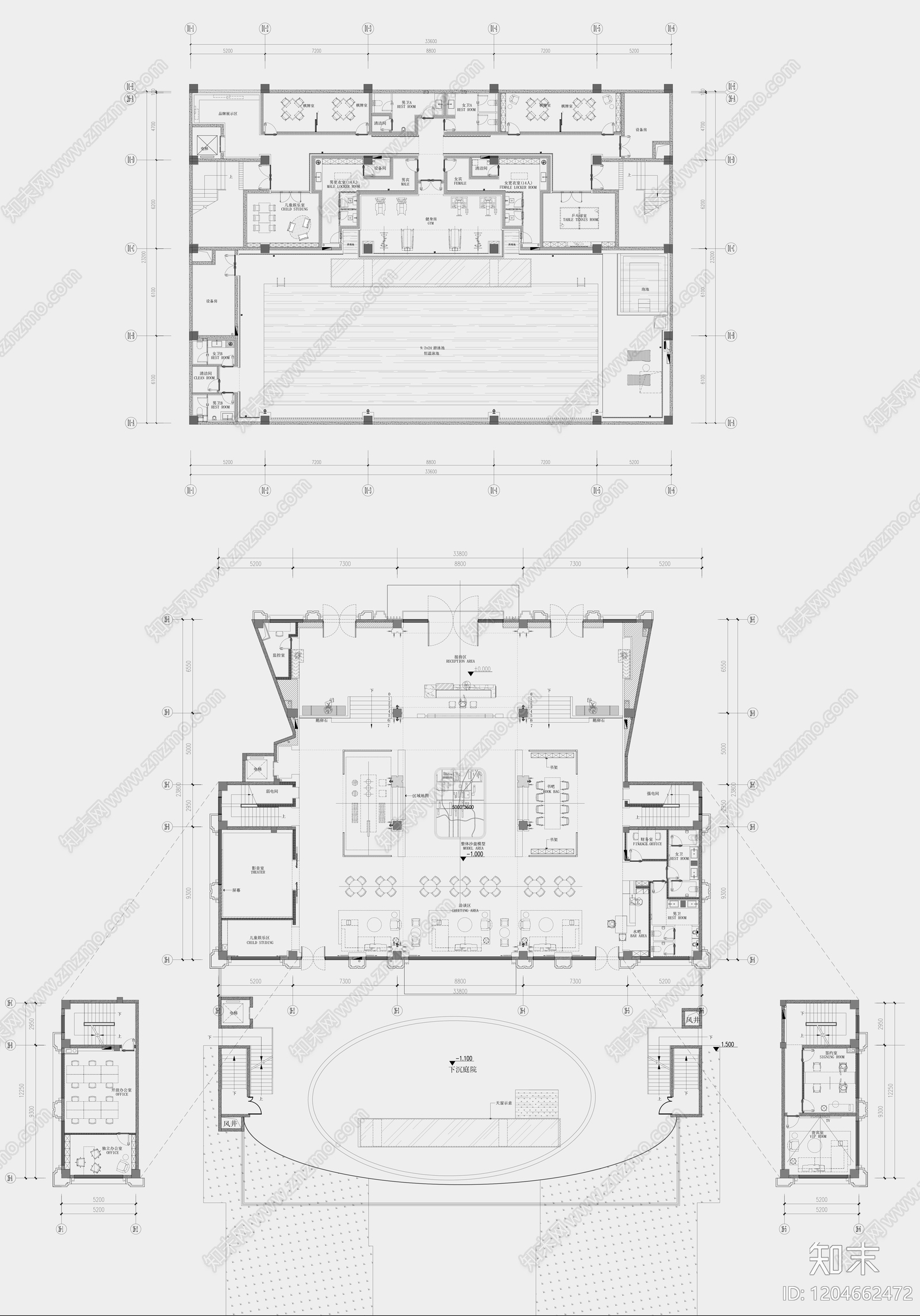 现代会所cad施工图下载【ID:1204662472】