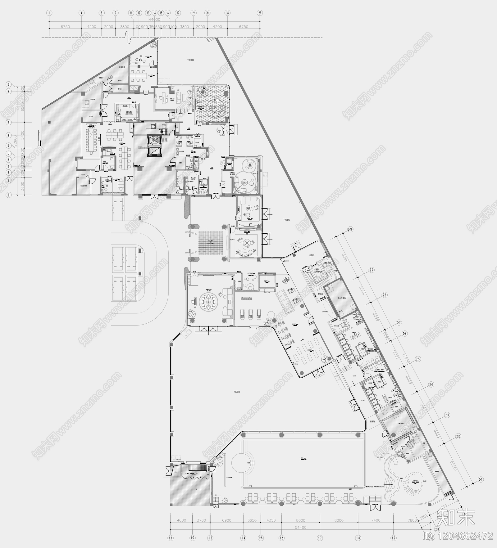 现代会所cad施工图下载【ID:1204662472】